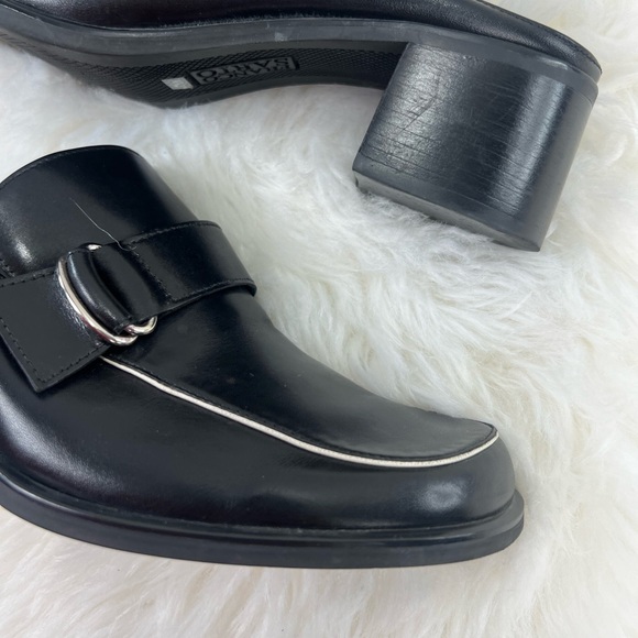 WOMENS BLACK LEATHER FRANCO Sarto MULES CLOGS  Low HEEL SHOES SIZE 7.5 M - Picture 13 of 16